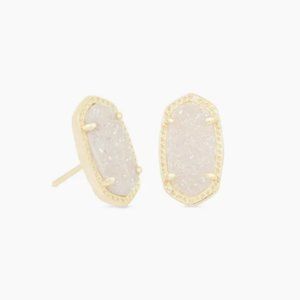 White Kendra Scott Stud Earrings